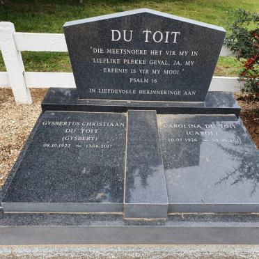 TOIT Gysbert Christian, du 1923-2017 &amp; Carolina 1926-2011