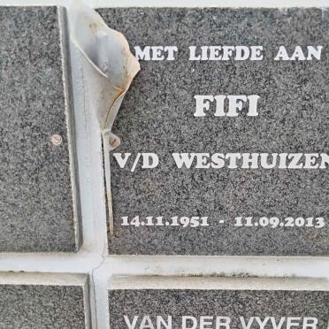 WESTHUIZEN Fifi, v.d. 1951-2013