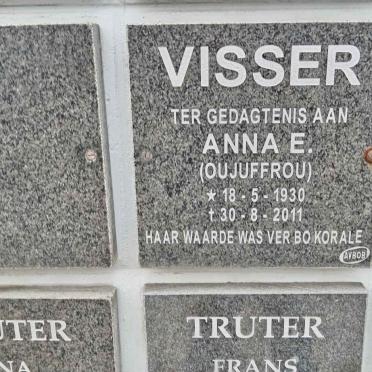 VISSER Anna E. 1930-2011