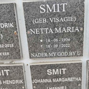 SMIT Netta Maria nee VISAGIE 1936-2022