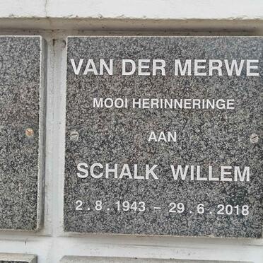 MERWE Schalk Willem, van der 1943-2018