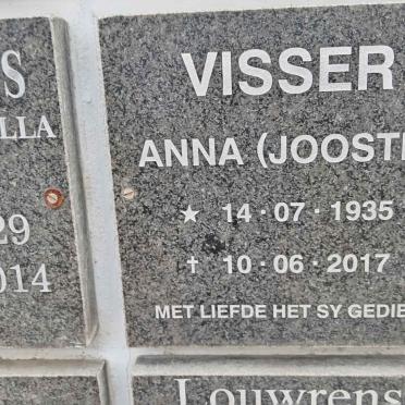 VISSER Anna nee JOOSTE 1935-2017
