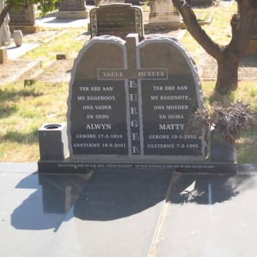 BURGER Alwyn 1924-2001 &amp; Matty 1932-1995