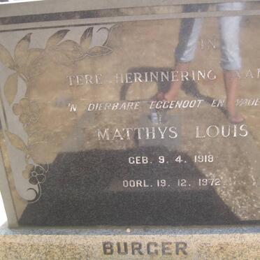 BURGER Matthys Louis 1918-1972