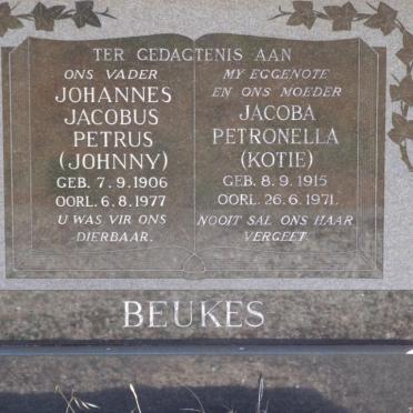 BEUKES Johannes Jacobus Petrus 1906-1977 &amp; Jacoba Petronella 1915-1971