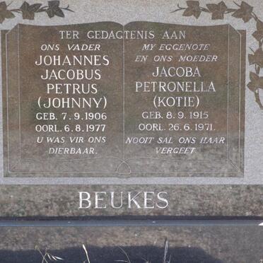 BEUKES Johannes Jacobus Petrus 1906-1977 &amp; Jacoba Petronella 1915-1971