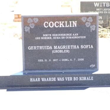 COCKLIN Gertruida Magrietha Sofia nee GROBLER 1917-2008