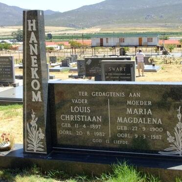 HANEKOM Louis Christiaan 1897-1982 &amp; Maria Magdalena 1900-1987