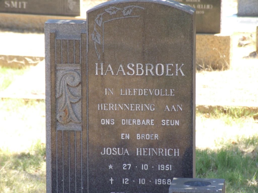 HAASBROEK Josua Heinrich 1951-1968