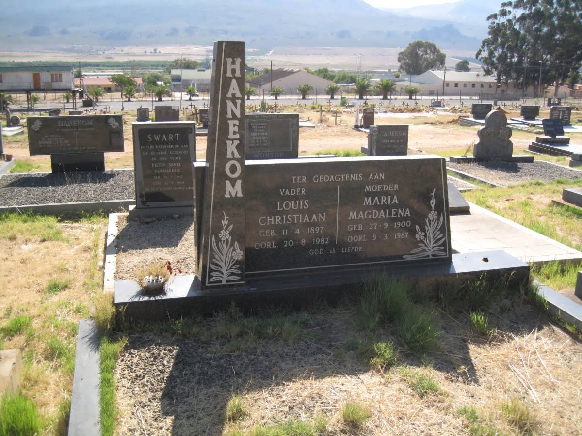 HANEKOM Louis Christiaan 1897-1982 &amp; Maria Magdalena 1900-1987