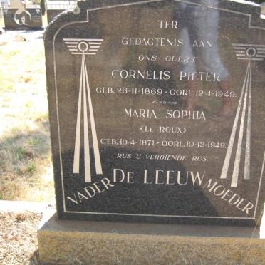 LEEUW Cornelis Pieter, de 1869-1949 &amp; Maria Sophia LE ROUX 1871-1949