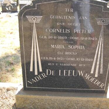LEEUW Cornelis Pieter, de 1869-1949 &amp; Maria Sophia LE ROUX 1871-1949