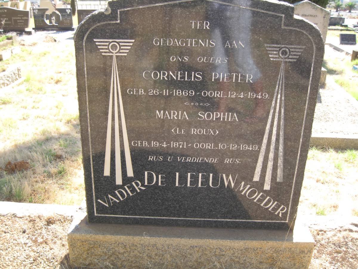 LEEUW Cornelis Pieter, de 1869-1949 &amp; Maria Sophia LE ROUX 1871-1949