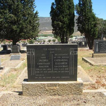 LOUW Jacobus Christiaan Joachim 1876-1969 &amp; Catharina Elizabeth LICHTHART 1881-1964