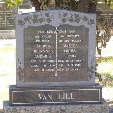 LILL Jacobus Johannes Andries, van 1889-1970 &amp; Martha Louisa Sophia 1889-1968