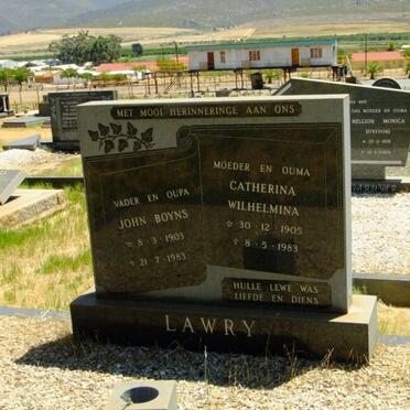 LAWRY John Boyns 1903-1983 &amp; Catherina Wilhelmina 1905-1983
