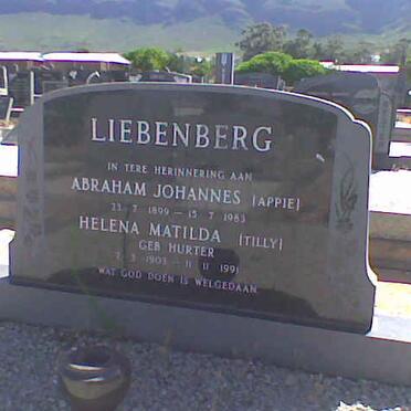 LIEBENBERG Abraham Johannes 1899-1983 &amp; Helena Matilda HURTER 1903-1991