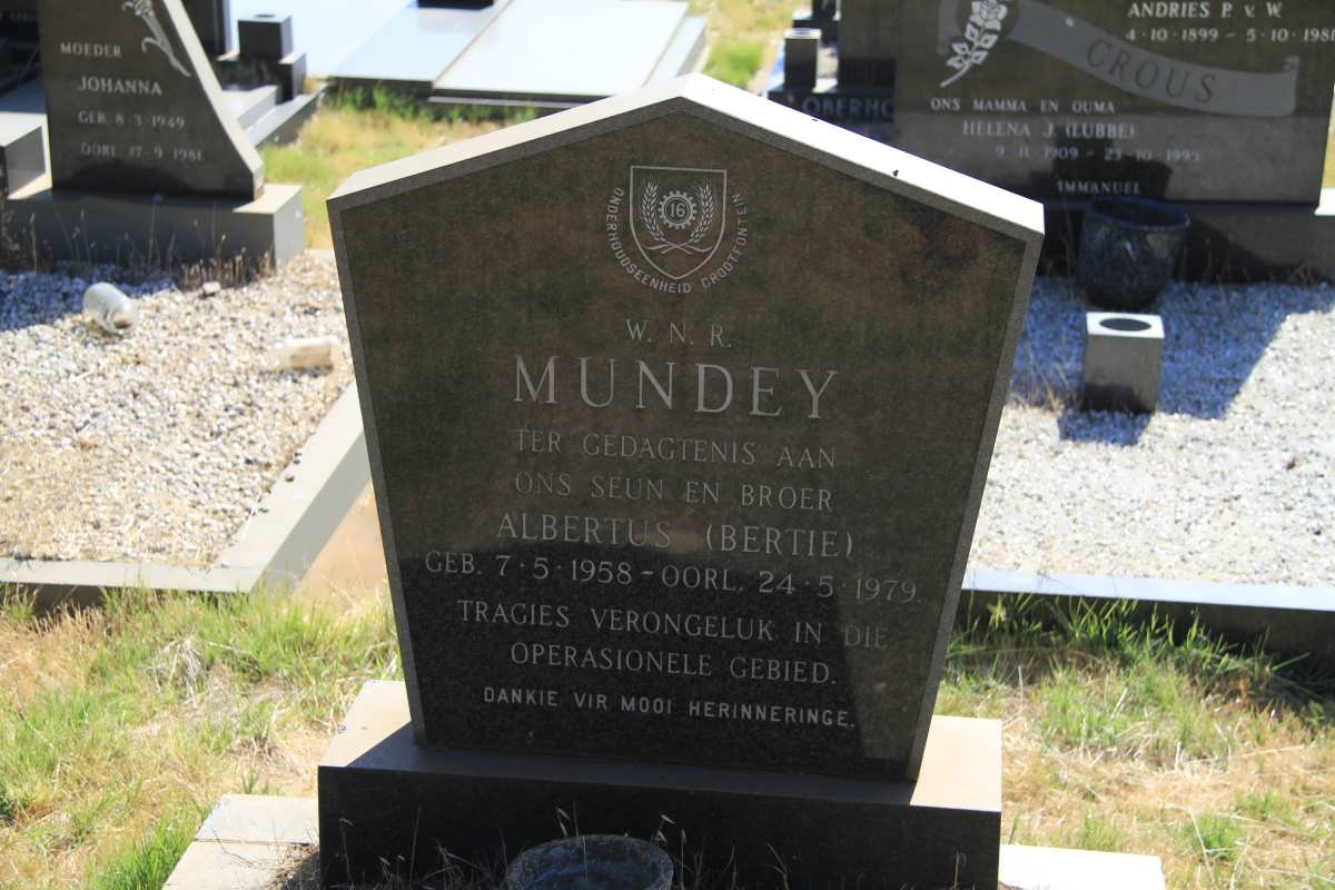 MUNDEY Albertus 1958-1979