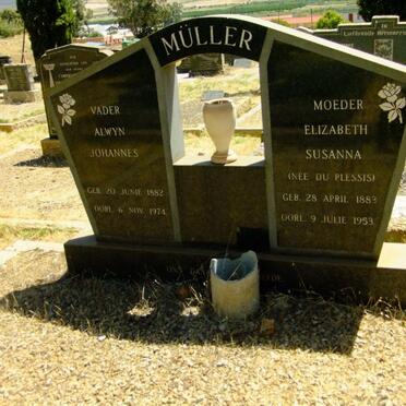 MULLER Alwyn Johannes 1882-1974 &amp; Elizabeth Susanna DU PLESSIS 1883-1953