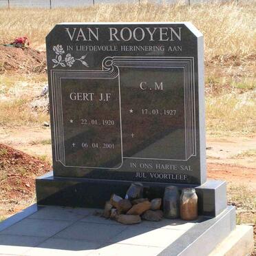 ROOYEN Gert J.F., van 1920-2001 &amp; C.M. 1927-