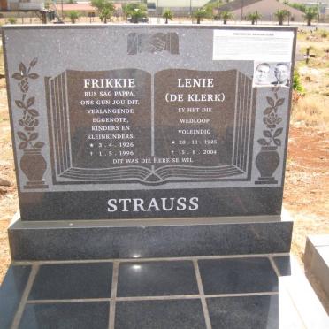 STRAUSS Frikkie 1926-1996 &amp; Lenie DE KLERK 1925-2004