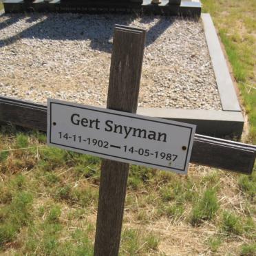 SNYMAN Gert 1902-1987