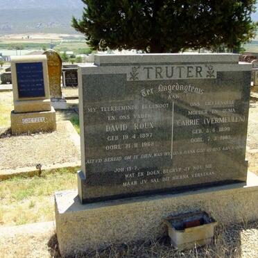 TRUTER David Roux 1897-1962 &amp; Carrie VERMEULEN 1899-1983