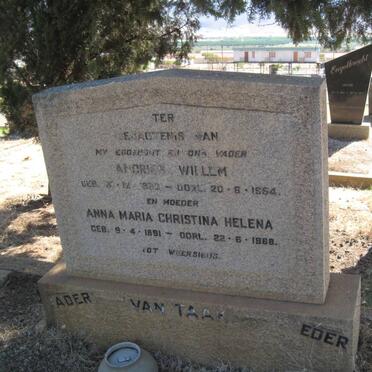 TAAK Andries Willem, van 18??-1954 &amp; Anna Maria Christina Helena 1891-1968