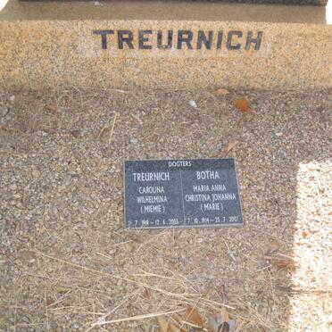 TREURNICH Carolina Wilhelmina 1919-2003 :: BOTHA Maria Anna Christina Johanna 1914-2007