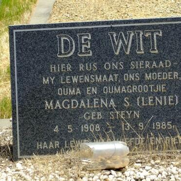 WIT Magdalena S., de nee STEYN 1908-1985