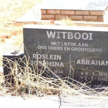 WITBOOI Abraham 1932-2002 &amp; Roslein Josemina 1934-2000