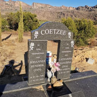 COETZEE Johannes Hendrik 1939-2006 &amp; Cathrina Gloudina SPREETH 1951-
