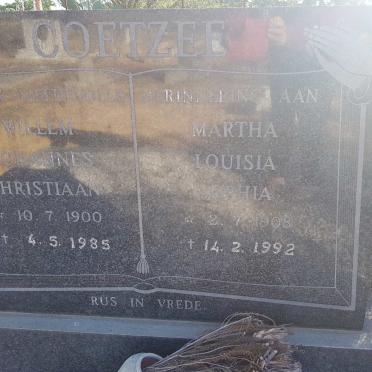 COETZEE Willem Johannes Christiaan 1900-1985 &amp; Martha Louisia Sophia 1908-1992