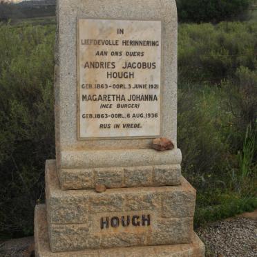 HOUGH Andries Jacobus 1863-1921 &amp; Magaretha Johanna BURGER 1863-1936