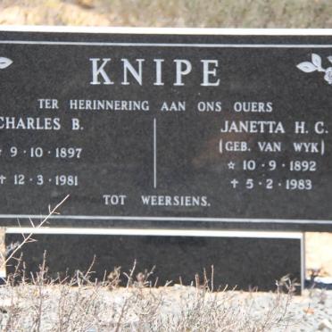 KNIPE Charles B. 1897-1981 &amp; Janetta H.C. VAN WYK 1892-1983