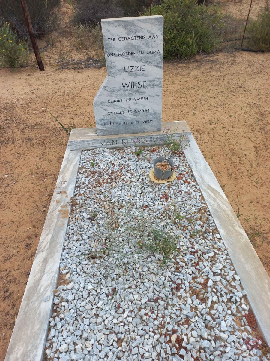 RENSBURG Lizzie, van - WIESE 1919-1994