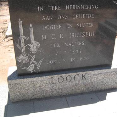 LOOCK M.C.R. nee WALTERS 1925-1976