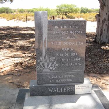 WALTERS Ellie Dorothea Maria nee DE BEER 1897-1986 :: WALTERS  Samuel Anthonie  1942-2001
