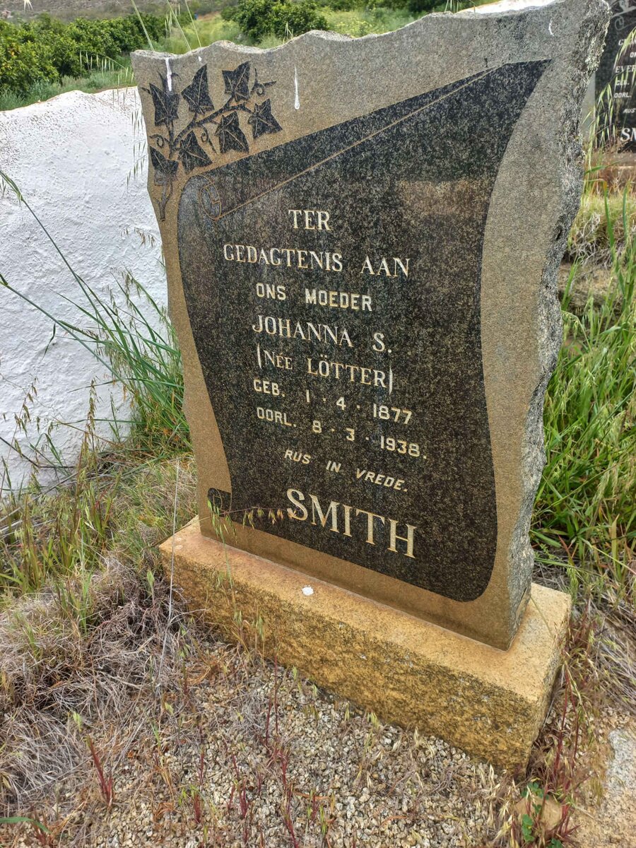 SMITH Johanna S. nee LOTTER 1877-1938