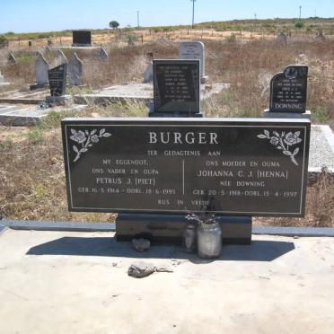 BURGER Petrus J. 1914-1993 &amp; Johanna C.J. DOWNING 1918-1997