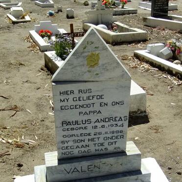 VALENTYN Paulus Andreas 1934-1986