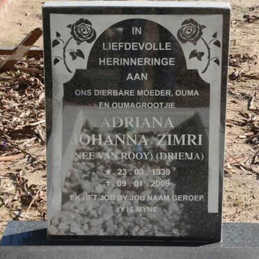 ZIMRI Adriana Johanna nee VAN ROOY 1939-2009