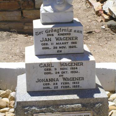 WAGENER Jan 1916-1925 :: WAGENER Carl 1924-1932 :: WAGENER Johanna 1932-1932