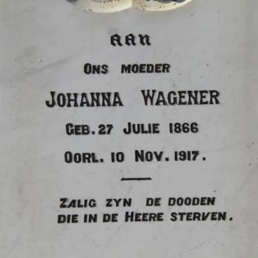 WAGENER Jan 1865-1931 &amp; Johanna 1866-1917 