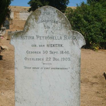 BASSON Christina Petronella nee VAN NIEKERK 1846-1903