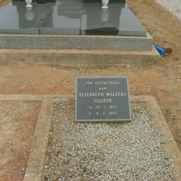 CLOETE Elizabeth Walters 1910-1987