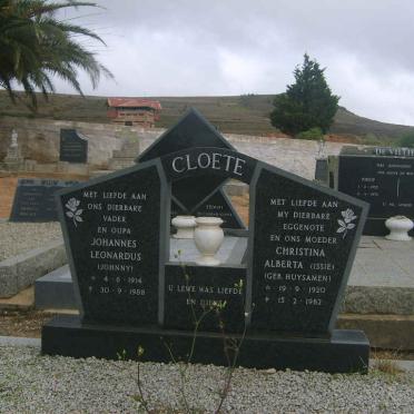 CLOETE Johannes Leonardus 1914-1988 &amp; Christina Alberta HUYSAMEN 1920-1982