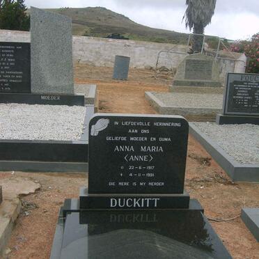 DUCKITT Anna Maria 1917-1991