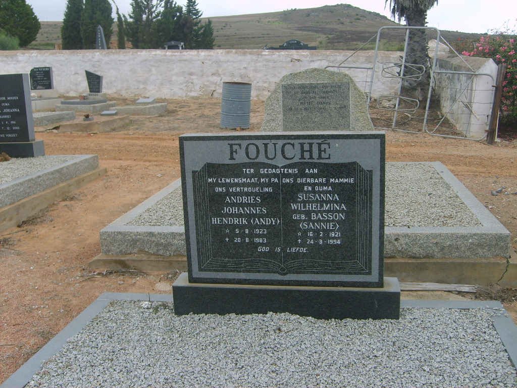 FOUCHÉ Andries Johannes Hendrik 1923-1983 &amp; Susanna Wilhelmina BASSON 1921-1994