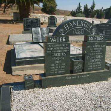 HANEKOM Egbertus Hendrik 1913-1977 &amp; Dorothea Jacoba MOSTERT 1913-1970